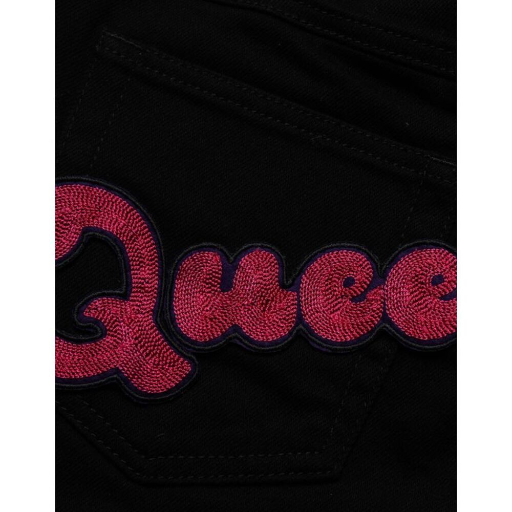 Dolce & Gabbana Black Queen Embroidery PRETTY Denim Women's Jeans
